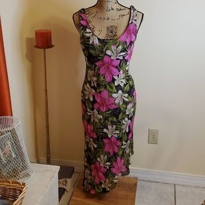 Jessica Howard floral assymetrical hem midi dress size 6